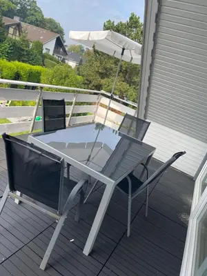 Ein Balkon oder eine Terrasse in der Unterkunft Ferienwohnung Koralle