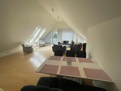 Ein Sitzbereich in der Unterkunft Ferienwohnung Koralle