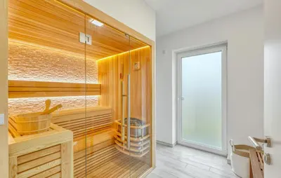 Grundriss der Unterkunft Modernes Ferienhaus Mit Sauna