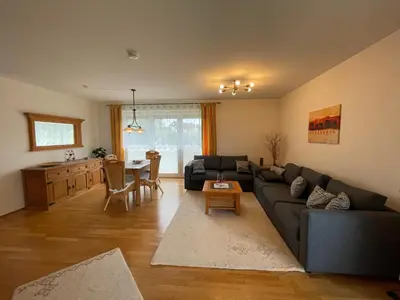 Ein Sitzbereich in der Unterkunft Strandpalais Whg 1
