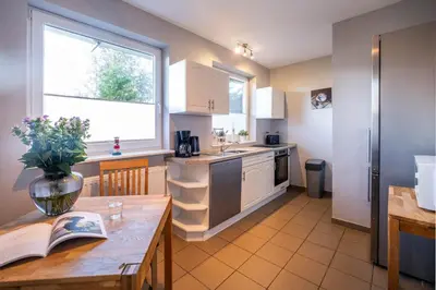 Küche/Küchenzeile in der Unterkunft Haus Regenpfeifer Wohnung 2