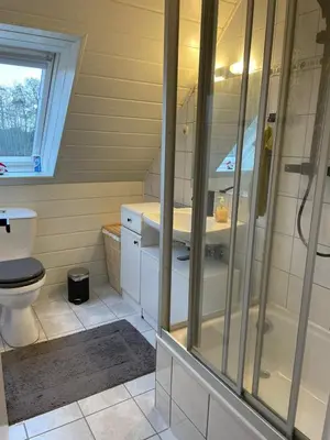 Ein Badezimmer in der Unterkunft Ferienwohnung Altenwalde