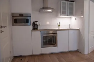 Küche/Küchenzeile in der Unterkunft Haus Kirsten Duhnen FeWo 1