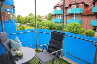 Ein Balkon oder eine Terrasse in der Unterkunft Deichbude 13
