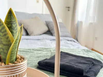 Ein Bett oder Betten in einem Zimmer der Unterkunft Brunsbüttel City Apartments 1