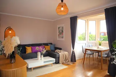 Ein Sitzbereich in der Unterkunft Ferienwohnung Sonnenwohnung