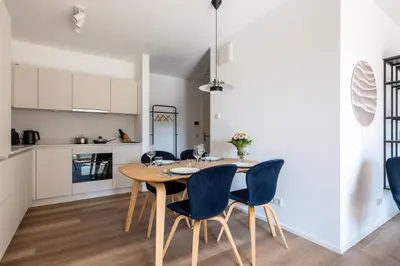 Küche/Küchenzeile in der Unterkunft Ferienwohnung Meerloft