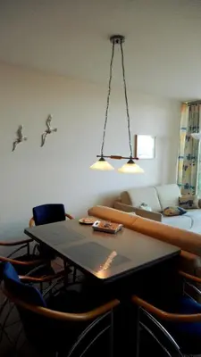 Ein Sitzbereich in der Unterkunft Haus Nordseeblick, App 22