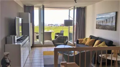 Ein Sitzbereich in der Unterkunft Haus Nordseeblick, App 09