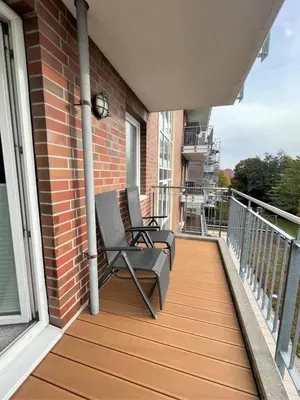 Ein Balkon oder eine Terrasse in der Unterkunft Haus Nordseeblick, App 15