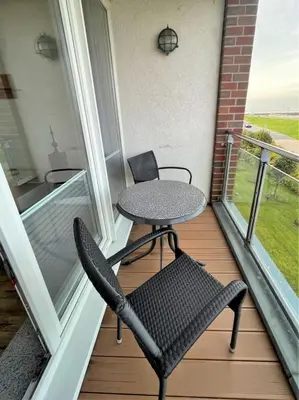 Ein Balkon oder eine Terrasse in der Unterkunft Haus Nordseeblick, App 15