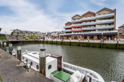Blick auf einen Fluss in der Nähe der Ferienwohnung