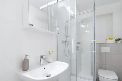 Ein Badezimmer in der Unterkunft Küstenjunge 