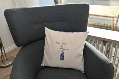 Ein Sitzbereich in der Unterkunft Wohnung Knütt