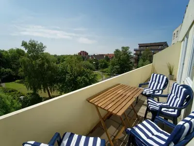 Ein Balkon oder eine Terrasse in der Unterkunft Holiday apartment with 1 bedroom