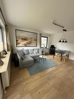 Ein Sitzbereich in der Unterkunft Ferienwohnung Zuhause Liebdolph