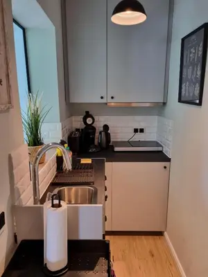 Küche/Küchenzeile in der Unterkunft Ferienwohnung Zuhause Liebdolph