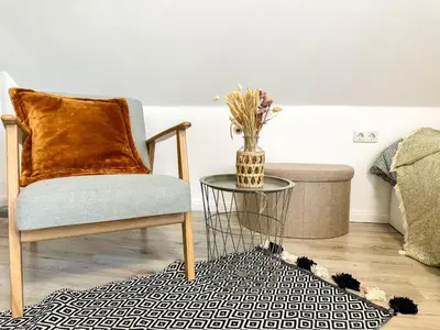 Ein Sitzbereich in der Unterkunft HafenCity Apartments Brunsbüttel