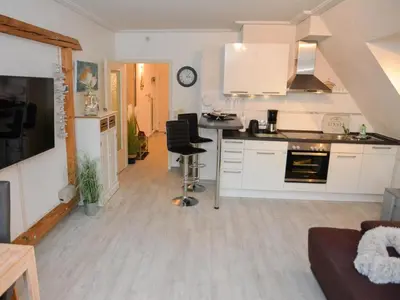 Küche/Küchenzeile in der Unterkunft An de Warft Wohnung 4