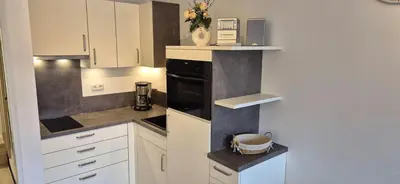 Küche/Küchenzeile in der Unterkunft Terrassenhaus, FeWo 24