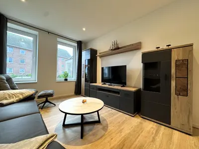 TV/Unterhaltungsangebot in der Unterkunft Haus Deichlust Wohnung 1