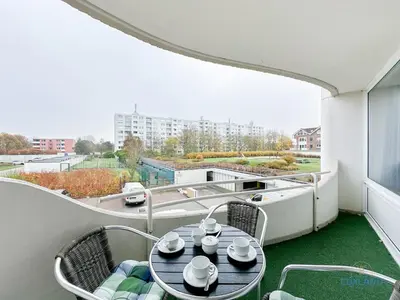 Ein Balkon oder eine Terrasse in der Unterkunft Lord Nelson Wohnung 118