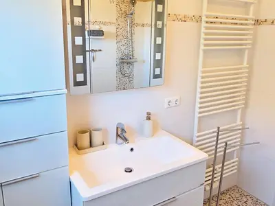 Ein Badezimmer in der Unterkunft Ferienwohnung Smukke Stuuv