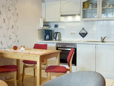 Küche/Küchenzeile in der Unterkunft Land & Meer Wohnung 22