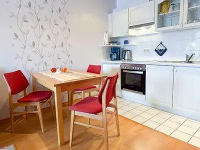 Küche/Küchenzeile in der Unterkunft Land & Meer Wohnung 22