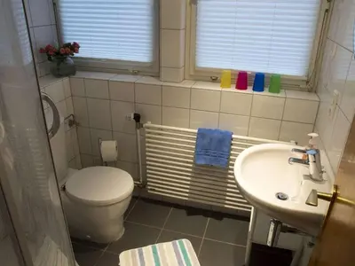 Ein Badezimmer in der Unterkunft 4 - at the Gerdts country house