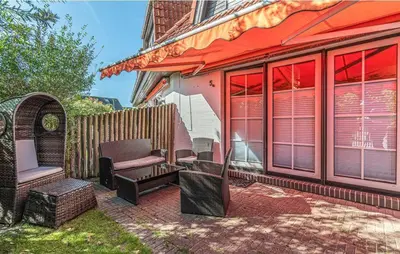 Ein Garten an der Unterkunft Deichschaf