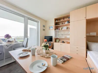 Ein Sitzbereich in der Unterkunft Haus Nautic Wohnung 615