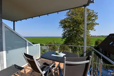 Ein Balkon oder eine Terrasse in der Unterkunft Altes Badehaus Appartement Diana