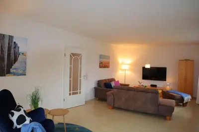 Ein Sitzbereich in der Unterkunft Ferienhaus Perlmuschel