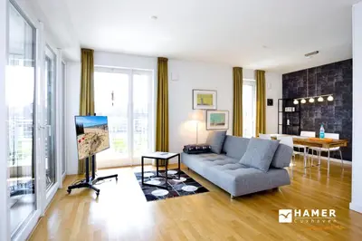 Ein Sitzbereich in der Unterkunft Haus Yachthafen, KY7