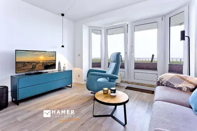 Ein Sitzbereich in der Unterkunft Nordseeperle, NP7
