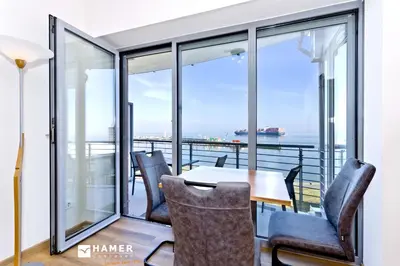 Ein Balkon oder eine Terrasse in der Unterkunft Residenz am Yachthafen, RY29