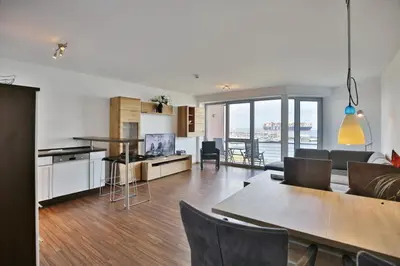 Küche/Küchenzeile in der Unterkunft Residenz am Yachthafen, RY22