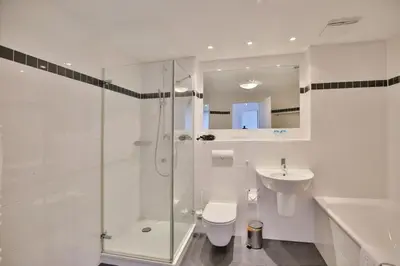Ein Badezimmer in der Unterkunft Residenz am Yachthafen, RY22