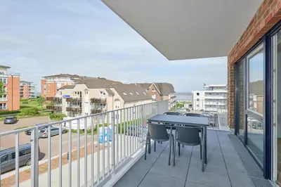 Ein Balkon oder eine Terrasse in der Unterkunft Nordstrand, N301