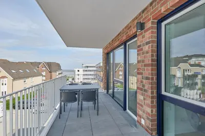Ein Balkon oder eine Terrasse in der Unterkunft Nordstrand, N301