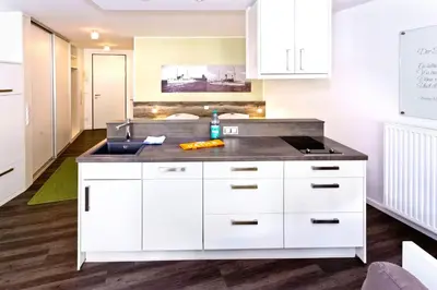 Küche/Küchenzeile in der Unterkunft Duhner Strandhus, S12