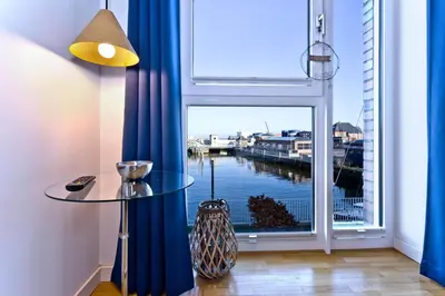 Blick auf einen Fluss in der Nähe der Ferienwohnung