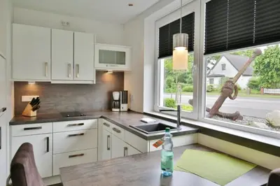 Küche/Küchenzeile in der Unterkunft Duhner Strandhus, S1