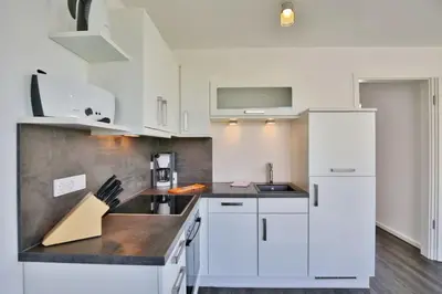Küche/Küchenzeile in der Unterkunft Duhner Strandhus, S212