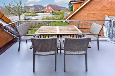 Ein Balkon oder eine Terrasse in der Unterkunft Stranddüne, D22