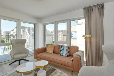 Ein Sitzbereich in der Unterkunft Nordstrand, N202