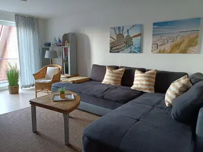 Ein Sitzbereich in der Unterkunft Stranddüne, D24