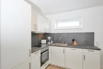 Küche/Küchenzeile in der Unterkunft Nordstrand, N101a