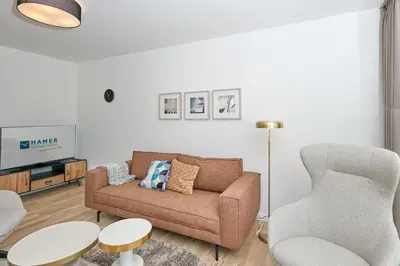 Ein Sitzbereich in der Unterkunft Nordstrand, N202a